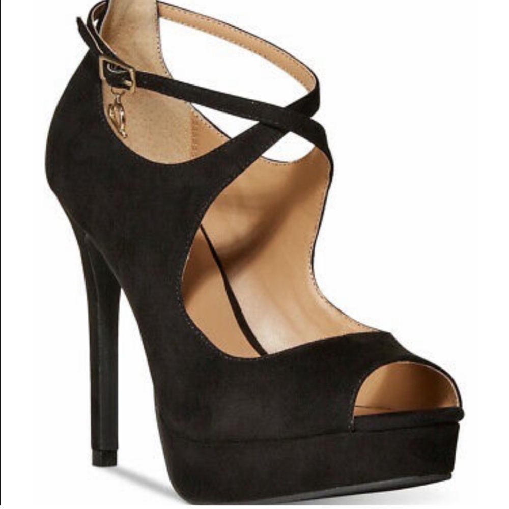 NEW THALIA SODI BLACK CHELSIE PLATFORM PEEP TOE SHOES 7M